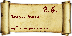 Nyemecz Gemma névjegykártya